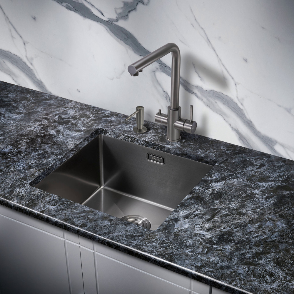 Мойка для кухни MILACIO Denia 48 Steel MC.77449 сталь воронёная