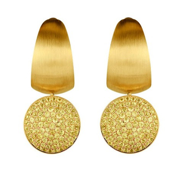 Серьги с жёлтыми сапфирами, эмаль, E0178-73/12