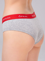 Трусы-слип с заниженной талией из хлопка с эластаном (Размер: M) (Цвет: серый меланж)