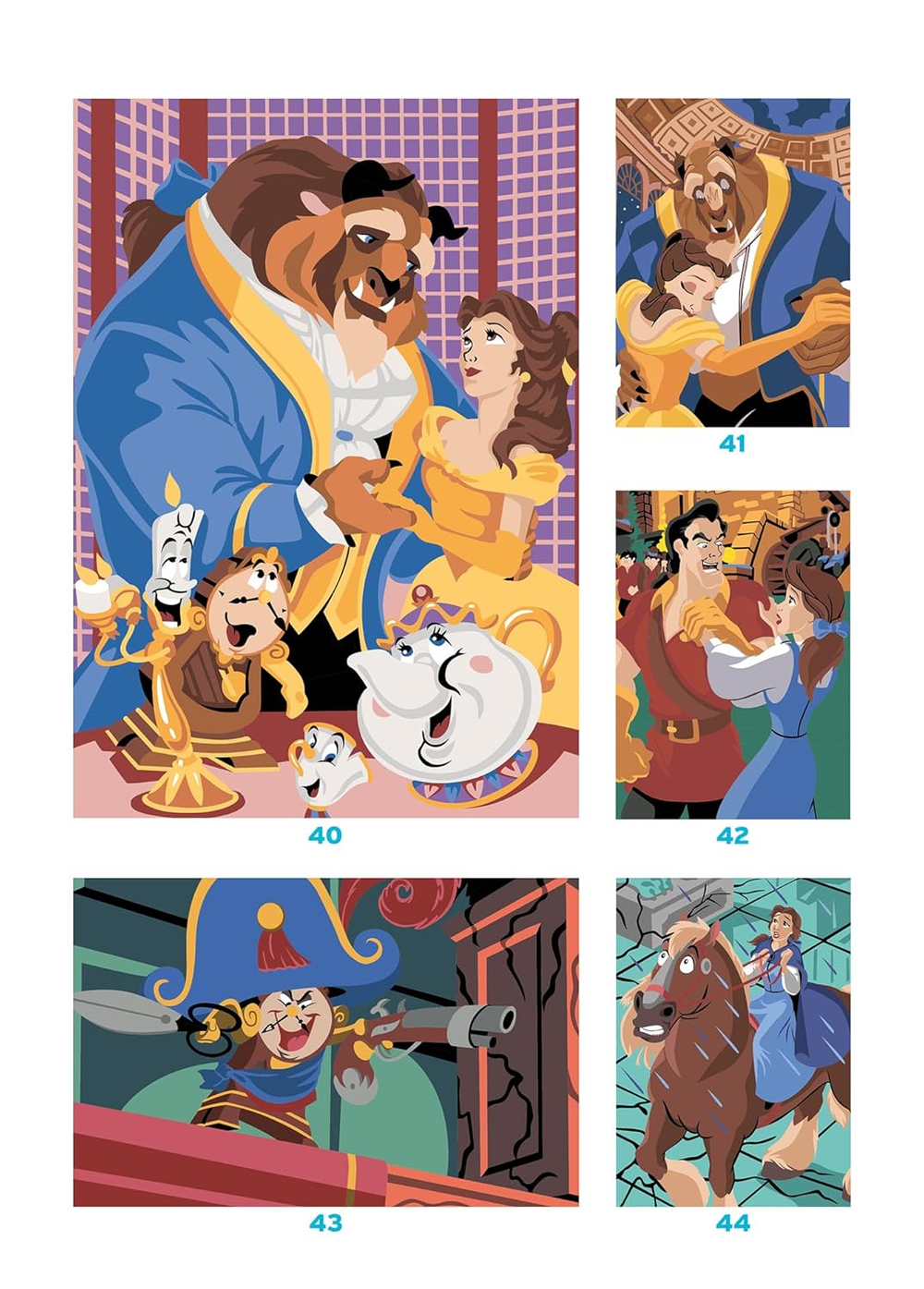 Hachette раскраска по номерам Coloriages au numéro -Раскраски шедевр Диснея "Красавица и Чудовище".