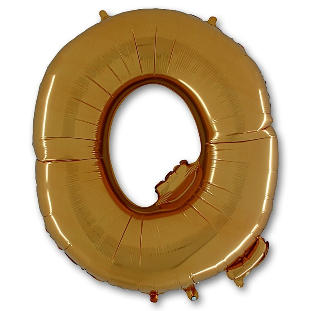 Фольгированная фигура, Буква Q 100 см Gold