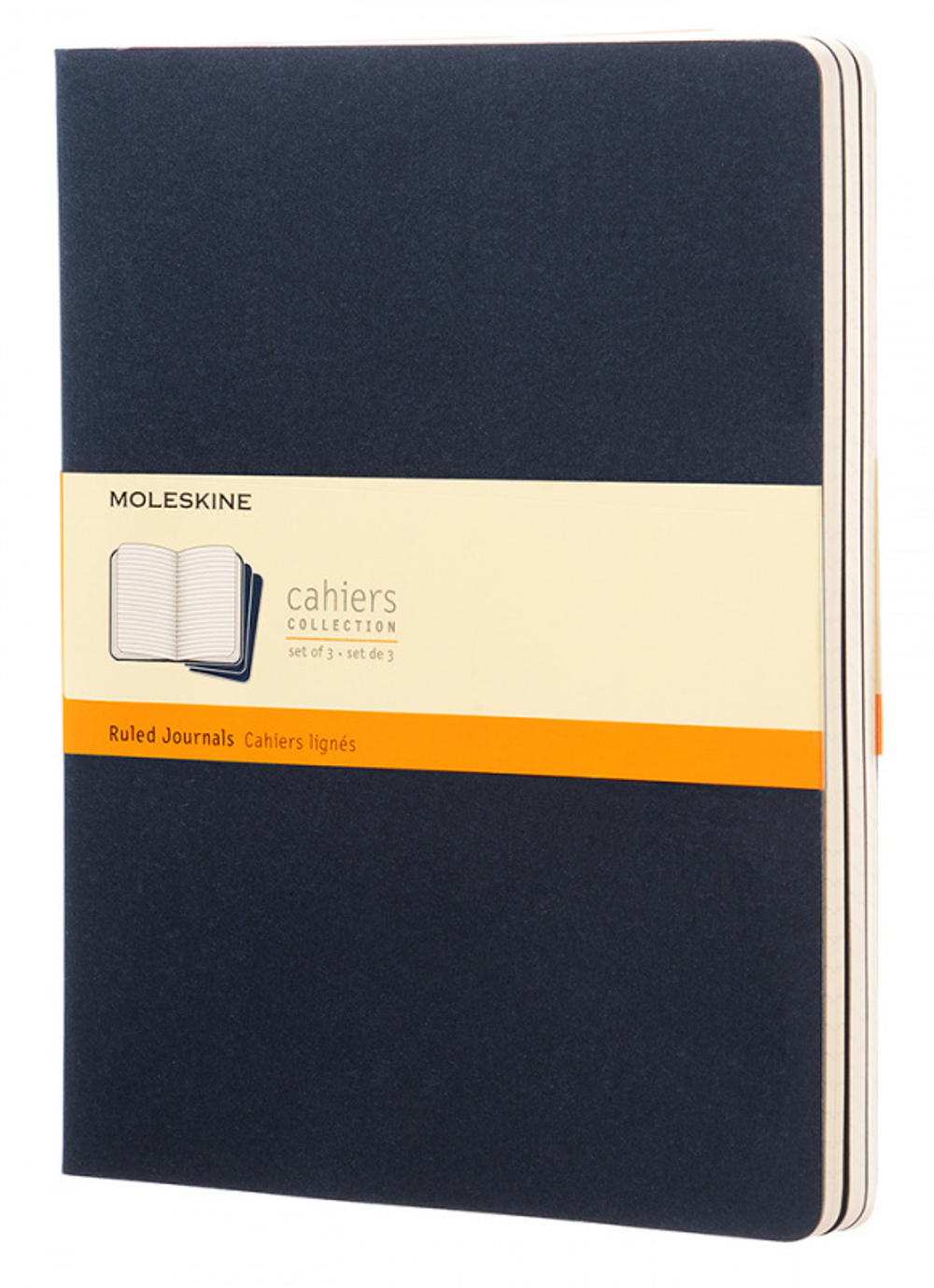 Блокнот Moleskine Cahier Journal CH221 XLarge 190х250мм обложка картон 120стр. линейка синий индиго (3шт)