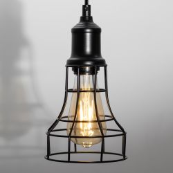 Светильник подвесной ЭРА PL10 BK под лампу E27 высота плафона 200мм подвеса 800мм черный