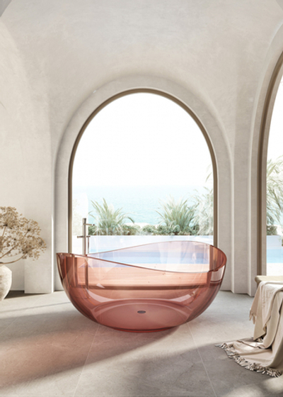 Прозрачная ванна ABBER Kristall AT9705Koralle розовая