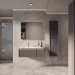 Тумба под раковину Vincea Elise 1000 подвесная, левая, 2 выкатных ящика soft close, серый матовый