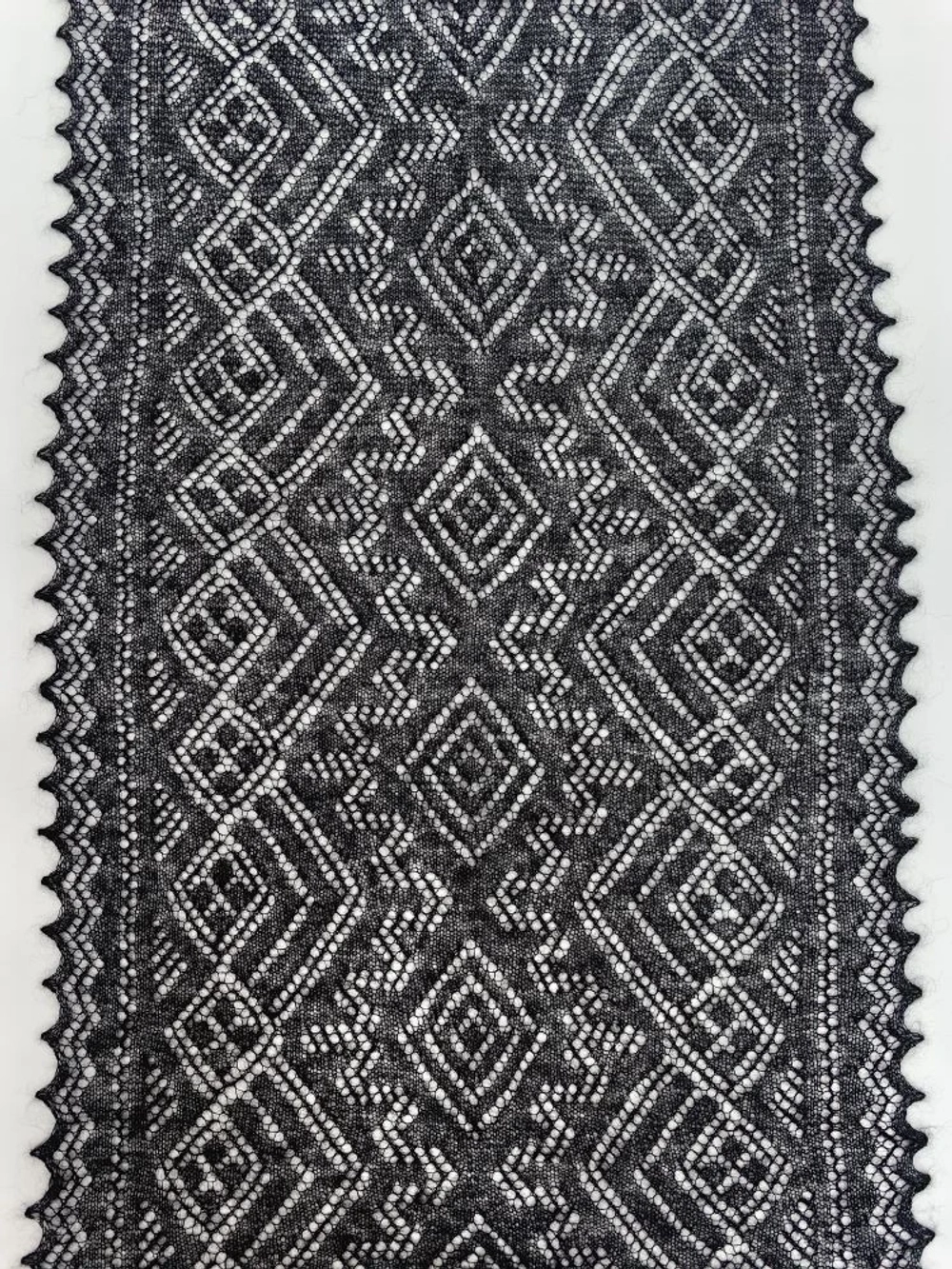 Оренбургский пуховый палантин А12040-07 черный