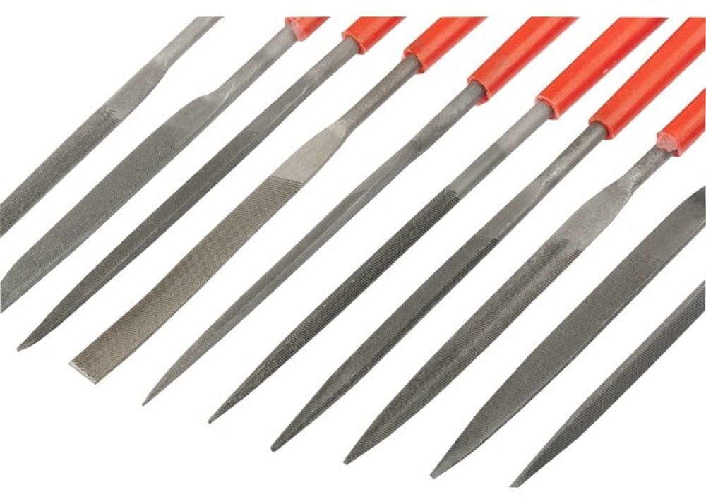 Набор надфилей, 180 х 5 мм, 10 шт, пластиковые рукоятки Matrix