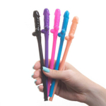 Разноцветные коктейльные трубочки в виде пениса - 5 шт. (Цвет: разноцветный)