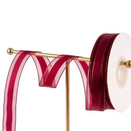 Лента ШИФОН "Люкс" с люрексом 2,5см*18м БОРДО