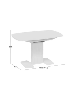 Стол кухонный Белый глянец 130(162)х80х75 см