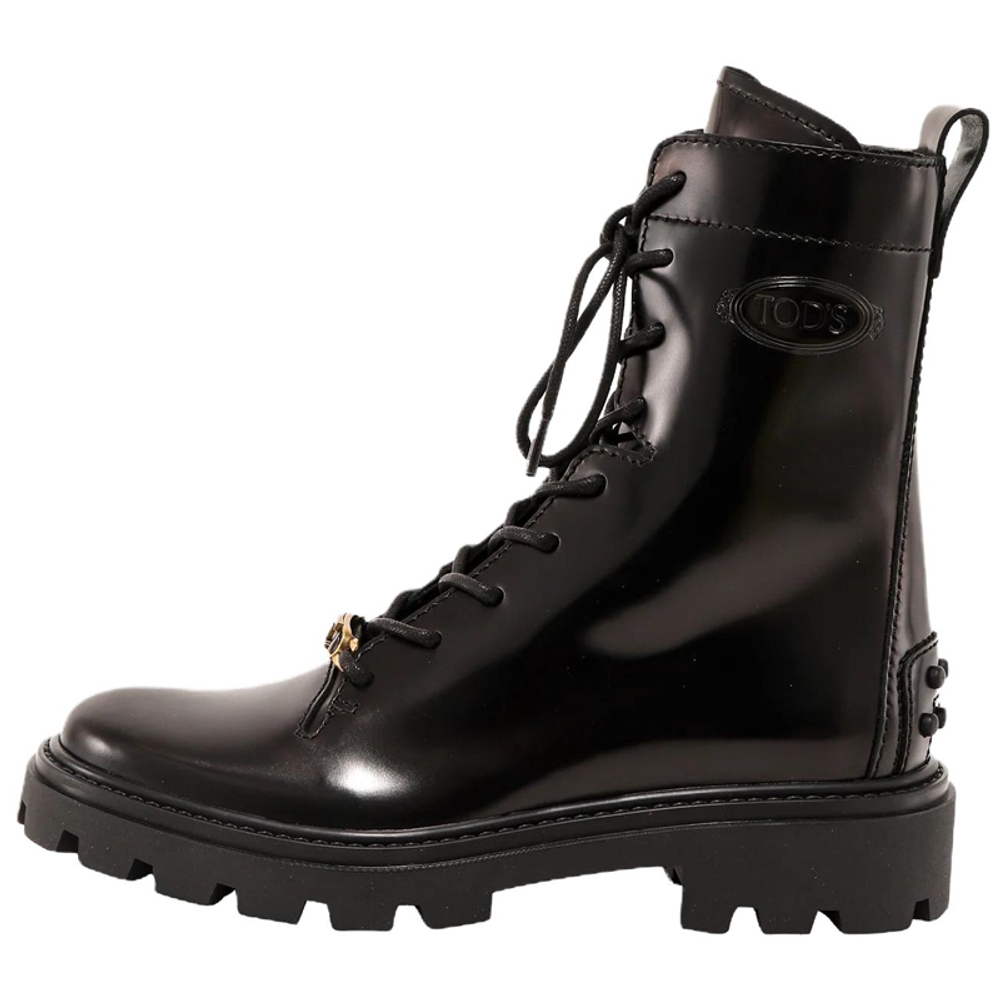 TOD"S Logo Plaque Combat Boots Women"s