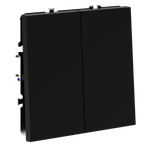 Перекрестный переключатель встраиваемый VOLTUM S70 двухклавишный 10А, (черный матовый)