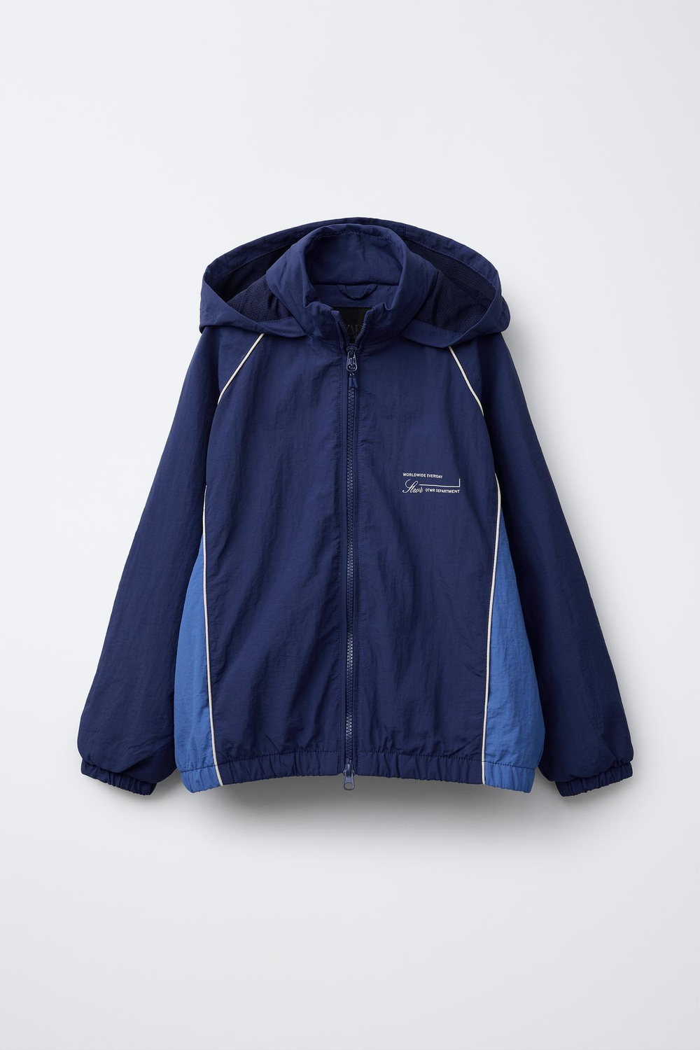 ZARA ВЕТРОВКА ИЗ ВЫСОКОТЕХНОЛОГИЧНОЙ ТКАНИ, СИНИЙ