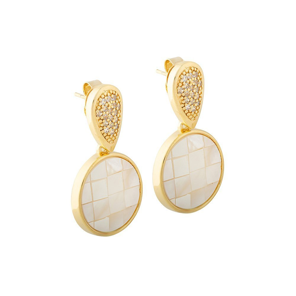Серьги Possebon Mother pearl mosaic A2953.1 BW/G