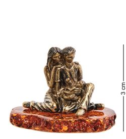 Народные промыслы AM-3128 Фигурка «Семья» (латунь, янтарь)