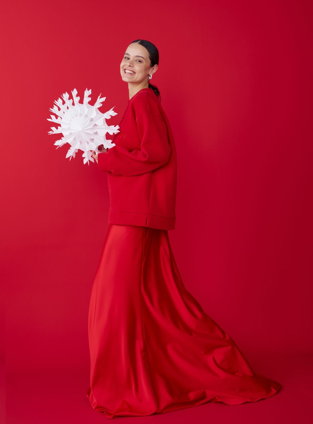 ЮБКА МАКСИ САТИНОВАЯ RED