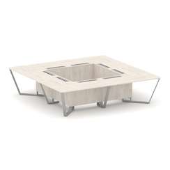 Steel Meet Стол переговорный квадратный KD-PR.B.SP-16K Денвер Светлый/Металл Серый 3200*3200*750