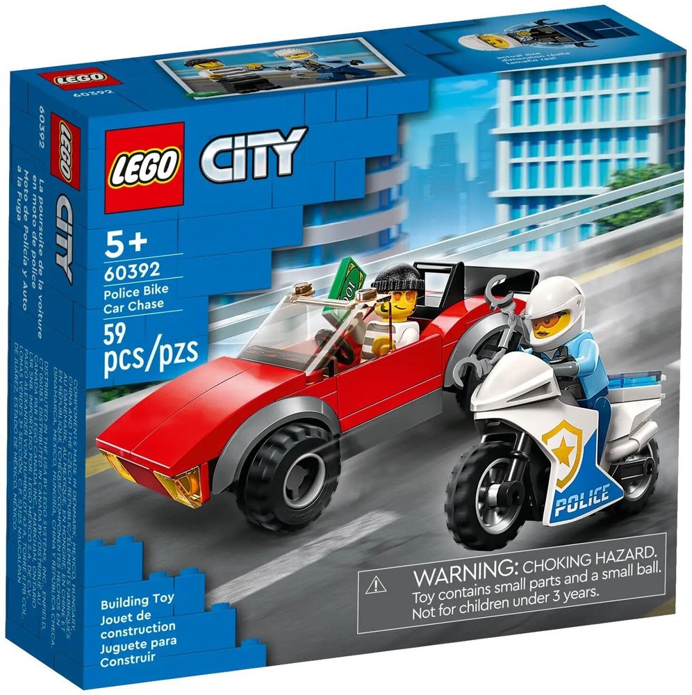 Конструктор LEGO City 60392 Полицейская погоня на байке