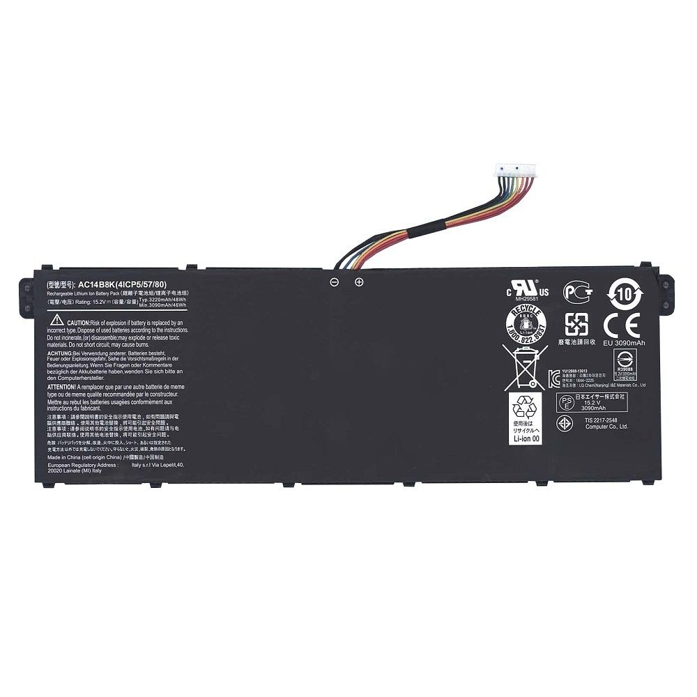 Аккумуляторная батарея (AC14B8K) для ноутбука Acer Aspire, TravelMate, Chromebook,15.2V 3090mAh 46Wh, Original