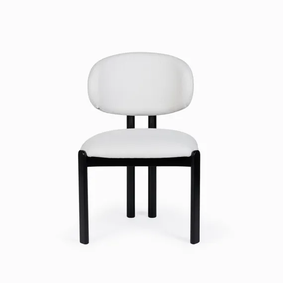 Обеденный стул Sage, черные ножки с белой обивкой