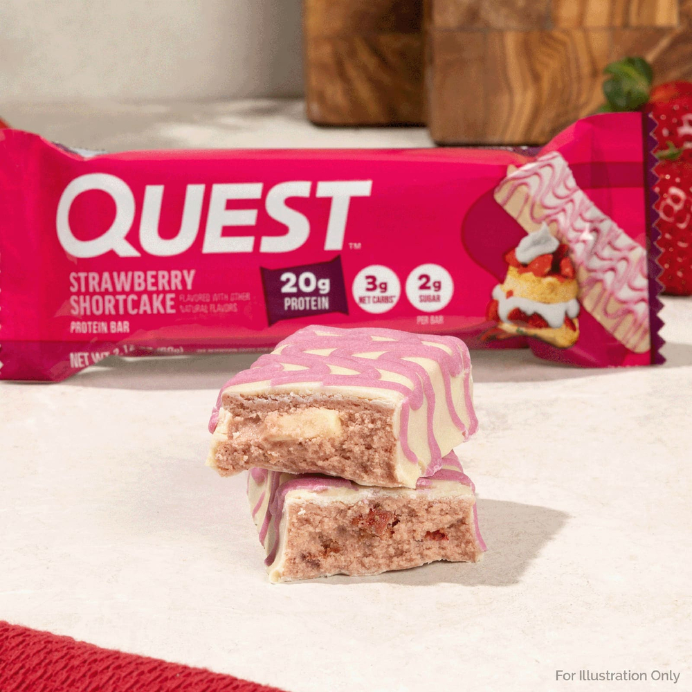 Quest Nutrition, протеиновый батончик, клубничное песочное печенье, 4 шт. по 60 г (2,12 унции)