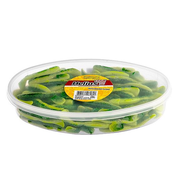 Виброхвост несъедоб. Chubby 3,55&#39;/9 см Green Lime 100шт. (HS-4-010-N) Helios