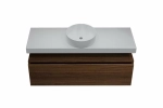 Тумба с раковиной и столешницей Armadi Art Flat 120 темный дуб