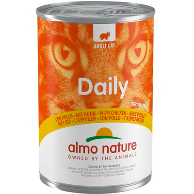 Almo Nature консервы для кошек "Daily" с курицей 400 г банка