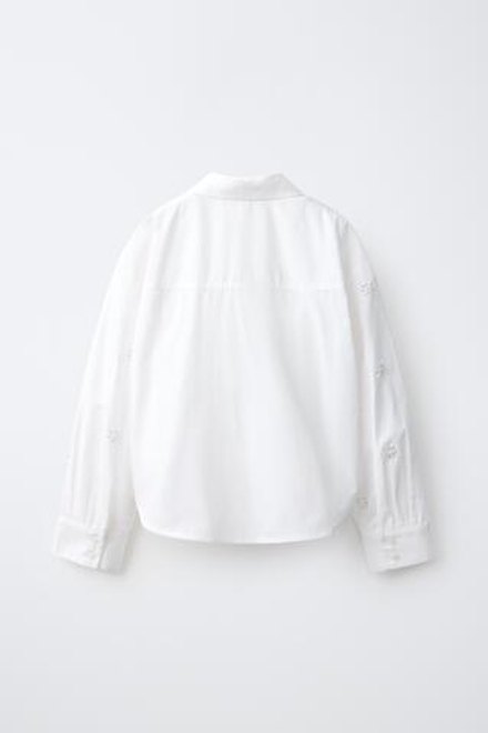 ZARA РУБАШКА В ПОЛОСКУ И ТОП СО СБОРКАМИ, БЕЛЫЙ