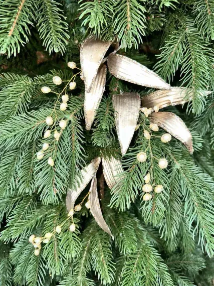 Ветвь Остролист с листьями 56 см., золото, Christmas DeLuxe (86756)