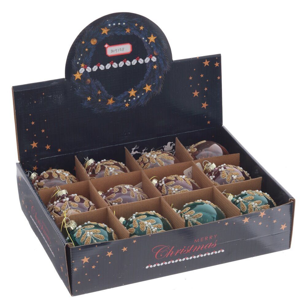 GAEM Набор из 12шт Украшение новогоднее "Шар", D 8 см, L34 W25 H9 см