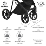 Детская коляска Roan Sol Кожа 2 в 1 RSL/2023 Misti Mint/Grey/руч. Серый
