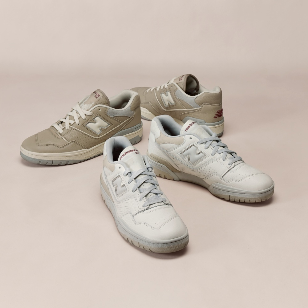 New Balance NB 550 CNY series leather non-slip wear-resistant low-cut retro basketball shoes for men and women the same white