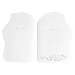 Тетрадь 40л арт. 64824/ЗАЙКА И СЛАДКАЯ ВАТА /180х255 мм, фигурная вырубка, мягкий переплёт (2 скобы). вн.блок - белый офсет, точка. Обложка - мелованный картон 190 г/м²,