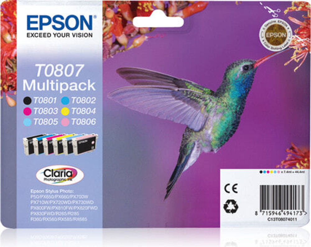 Картридж струйный Multi pack 1 шт Epson T0807 C13T08074021