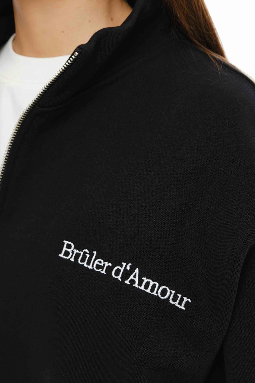 Купить Толстовка Bruler d'Amour Half-Zip Department of Love черная Толстовка Bruler d'Amour Half-Zip Department of Love черная