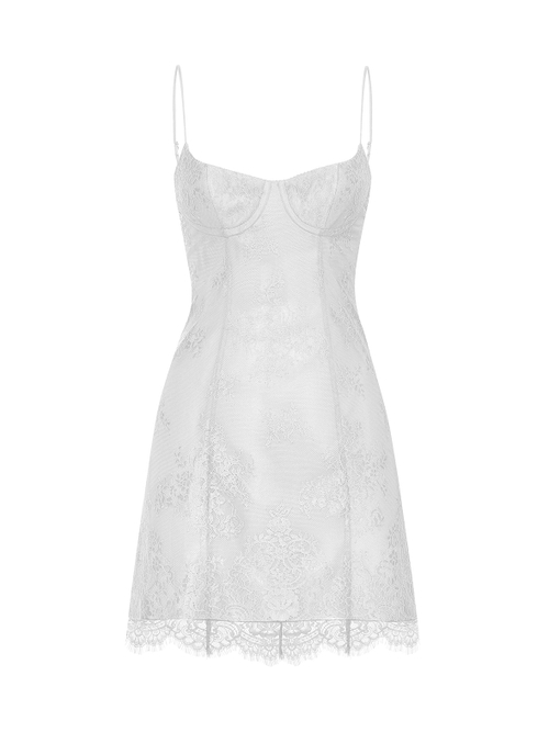Платье-бюстье мини из кружева