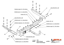 Фаркоп IMIOLA CH.003 Chrysler TownCountry 2001-2008, Grand Voyager 2001-2008, Dodge Caravan 2001-2008(паспорт и сертификат в комплекте)(без электрики)