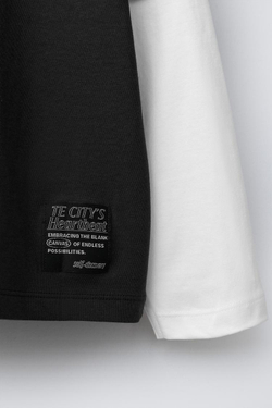 ZARA ЛОНГСЛИВ С НАДПИСЬЮ, ЧЕРНЫЙ