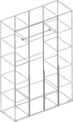 Шкаф 4-х створчатый с зеркалом МС "Стил"