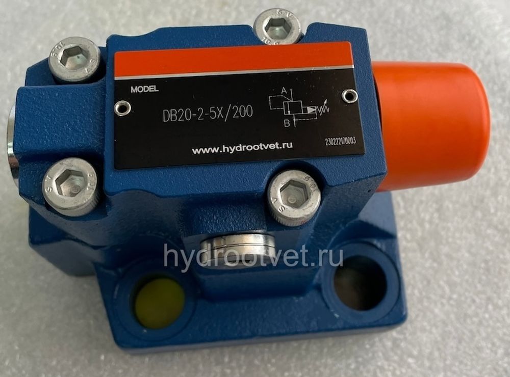 DB20-2-5X/50 - Предохранительный клапан Ду25 с давлением настройки до 50 бар, управление - X и Y - внутренние