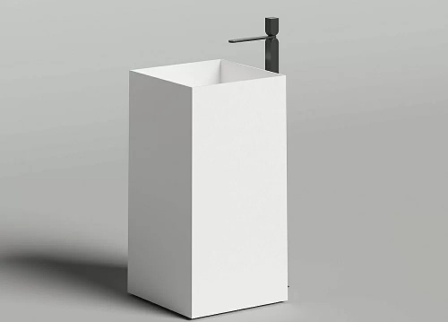 Раковина напольная Salini Armonia SQUARE 01 130521M 45 из искусственного камня S-Stone, белая матовая