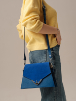 Кожаная сумка Azaro 30838 синяя гуашь