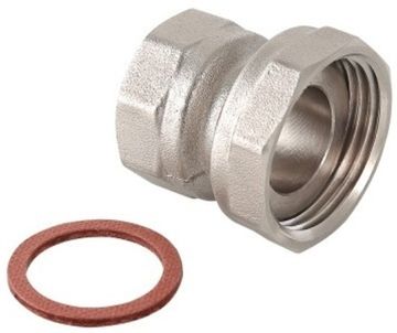 Полусгон с накидной гайкой Valtec 1"х3/4" ВР с внутренней резьбой латунный никел. VTr.614.N.0605