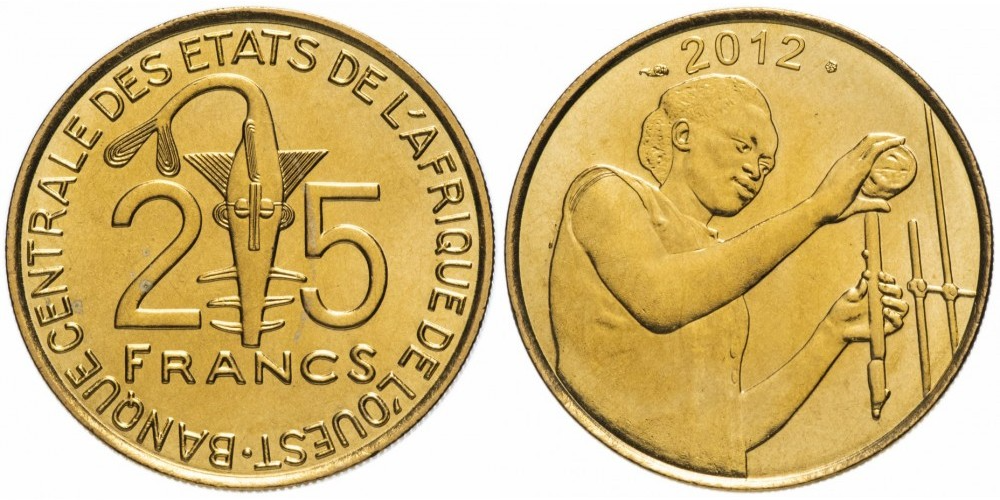 Западная Африка (BCEAO) 25 франков, 1980-2024 UNC