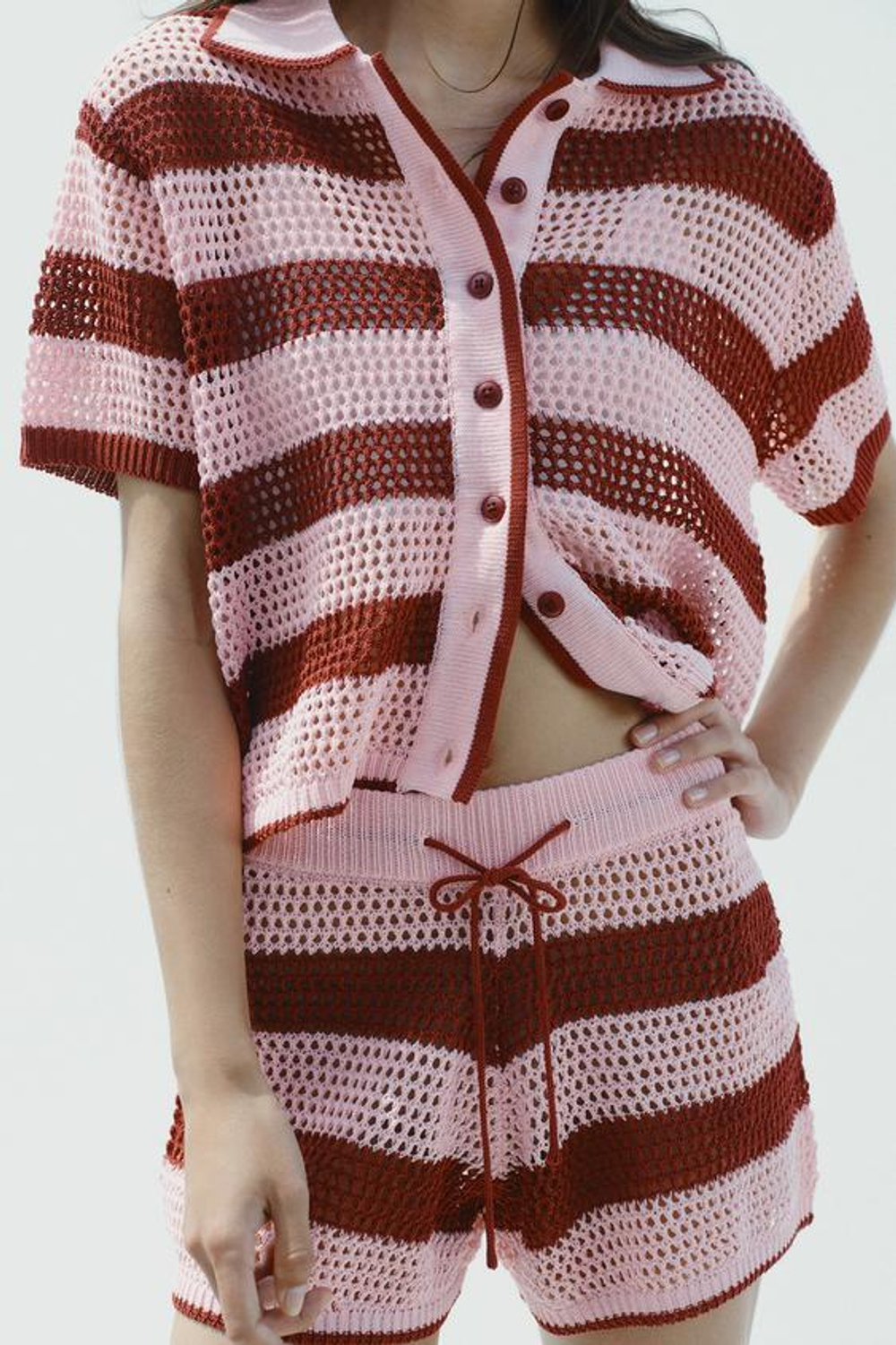 ZARA ТРИКОТАЖНЫЕ ШОРТЫ, РОЗОВЫЙ