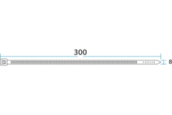 Нейлоновая многоразовая стяжка REXANT 300x7,5мм, белая 100 шт/уп 07-0309