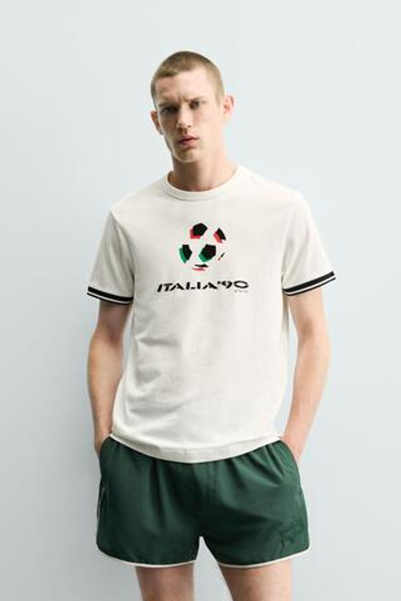 ZARA ФУТБОЛКА КОНТРАСТНАЯ ИТАЛИЯ 90 FIFA WORLD CUP™ FIFA CLASSICS, БЕЛЫЙ