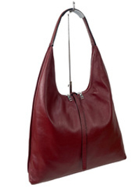 Женская сумка шоппер из натуральной кожи, цвет бордовый