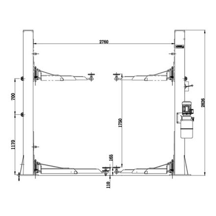 Цена на KraftWell (KRW4MXL (KRW4MLS)) Подъемник двухстоечный г/п 4000 кг электрогидравлический